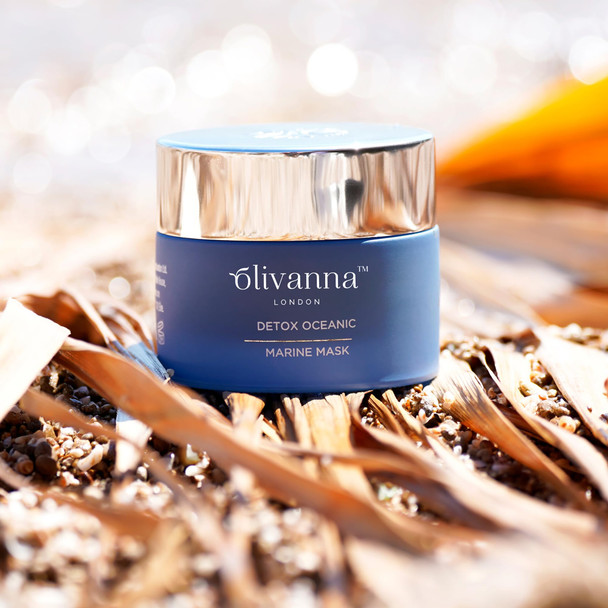 Olivanna Detox Oceanic Marine - Active Charcoal Facial Mask for Blemishes and Breakouts - Rich in Antioxidants Vitamin C and E - 1.6 oz