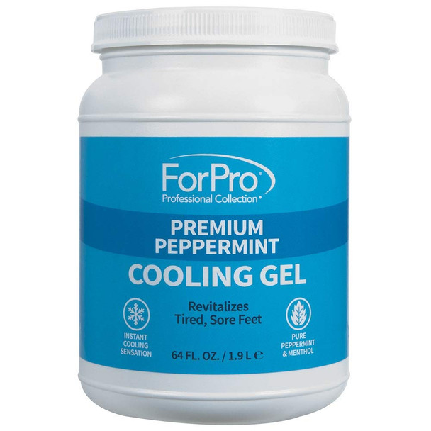 Forpro Professional Collection Premium Peppermint Cooling Gel Instantly Cools Revitalizes Tired & Sore Feet Formulated With Pure Peppermint Oil & Menthol 64 Oz. (802298)