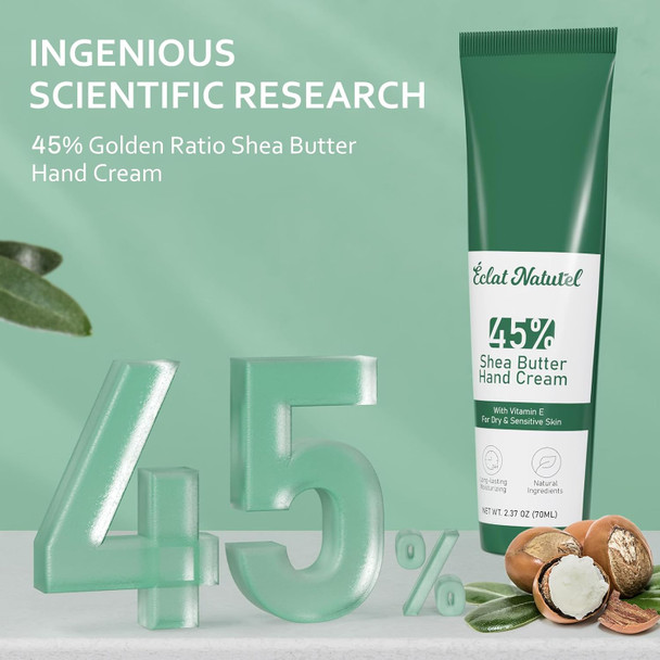 Hand Cream Set With 45% Shea Butter & Vitamin E Moisturizer Deep Moisturizing Dry Hands Cream Hand Lotion For Dry Skin 2.37 Fl Oz (Pack Of 3)