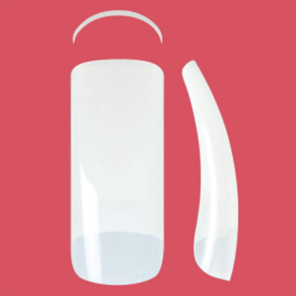 Forpro Professional Collection Evolution Nail Tips Artificial Manicure Tips For Acrylic Nails Full Contact Gentle C Curve 100-Count Tray (10 Each Size 1-10) W/Nail Glue