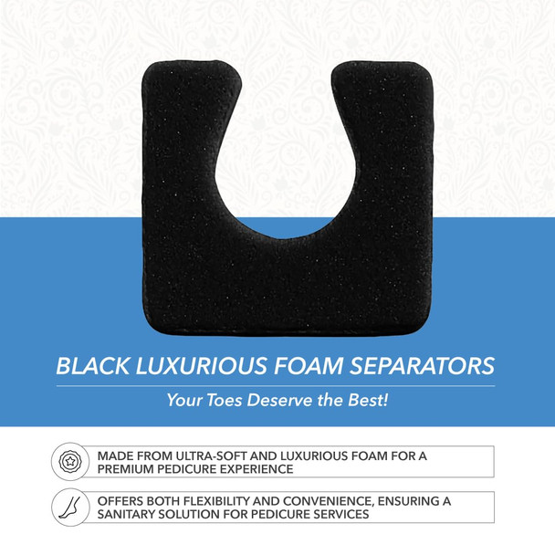 Forpro Sole Toe Separators - Black Luxurious Foam Separators - Individual Toe Separators For Pedicures “ 144-Count