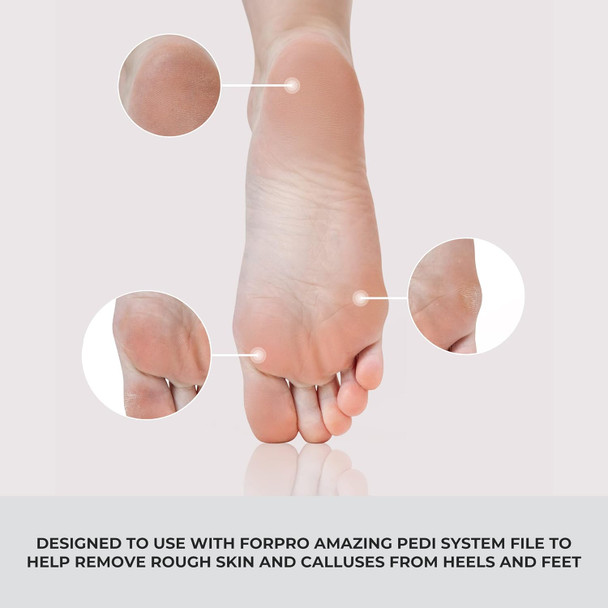 Forpro Professional Collection Amazing Pedi System Refill Strips Grey 120 Grit Pedicure File Refills 5” L X 2.5” W 20-Count