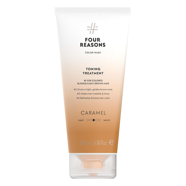 Four Reasons Color Mask - Caramel - (27 Colors) Toning Treatment Color Depositing Conditioner Tone & Enhance Color-Treated Hair - Semi Permanent Hair Dye Vegan And Cruelty- 6.76 Fl Oz