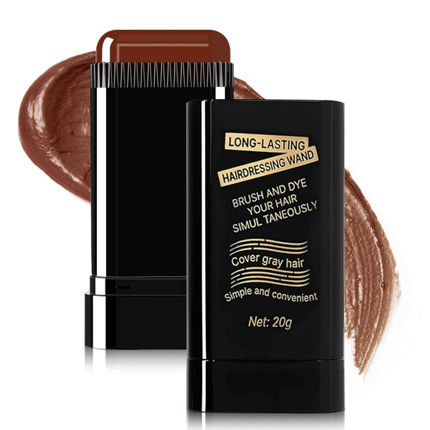 2-In-1 Instant Hair Color Stick & Comb Portable Hair Dye Comb For Gray Hair Coverage Waterproof And Sweat-Proof Hair Dye Comb For Women & Men Quick Touch-Ups (03#Coffee Color)