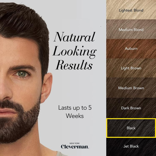 3X2 Pack Cleverman Black Hair & Beard Dye For Men All-In-One Reusable Kit - Mens Color For Natural-Looking Gray Coverage Professional-Quality And Ammonia- For Hair Beard & Gray Mustache