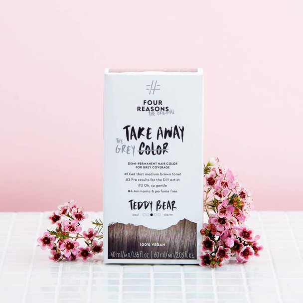 Four Reasons Original Takeaway Color – Teddy Bear 6.0 - Demi-Permanent Hair Color- Ammonia- And Fragrance- Hair Dye With Gray Coverage - 100% Vegan & Cruelty