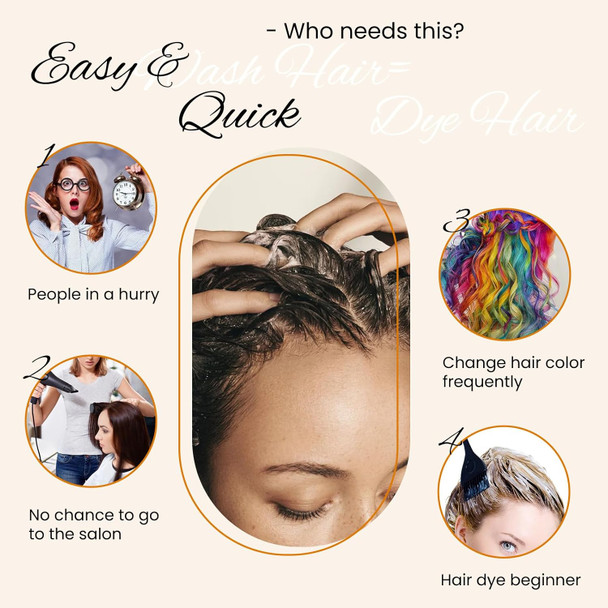 Cherry Brown Hair Dye Shampoo 3 In 1 Instant Natural Hair Color For Women & Men Treated Shampoo Para Canas Salon-Grade Root Touch-Up - Lasts 30 Days Beginner-Friendly 500Ml