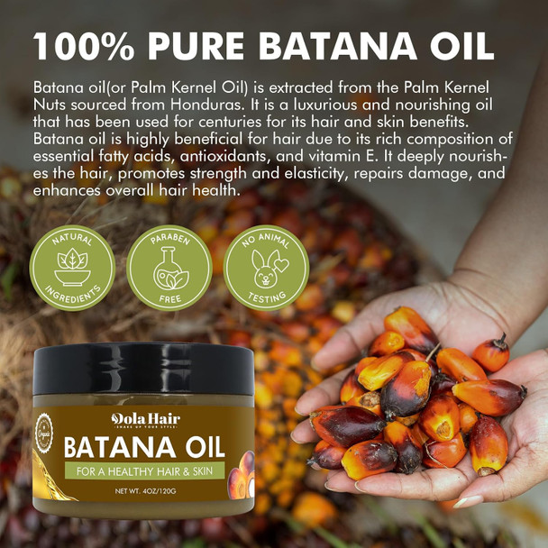 Pure Batana Butter Oil For Hair Growth 100% Natural Nourishes Damaged Hair Prevents Loss & Conditions