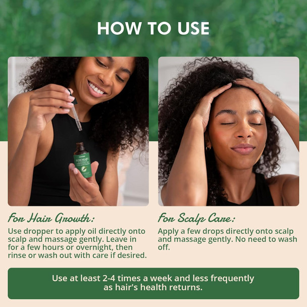 Organic Essential Rosemary Oil For Hair Growth Thin Hair Healthy Scalp And Skin (2.03 Oz)