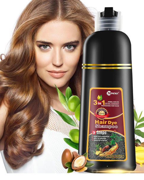 Hair Dye Shampoo Leorx 3 In 1 Brown Color Shampoo Hair Dye For Refresh Hair Instant Herbal Coloring Shampoo For Women&Men - Tintes Para El Cabello Profesional