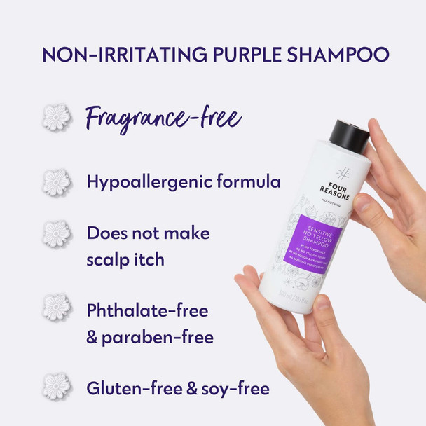 Four Reasons No Nothing Sensitive No Yellow Shampoo - Unscented Silver Shampoo For Blonde Hair  100% Vegan  300 Ml