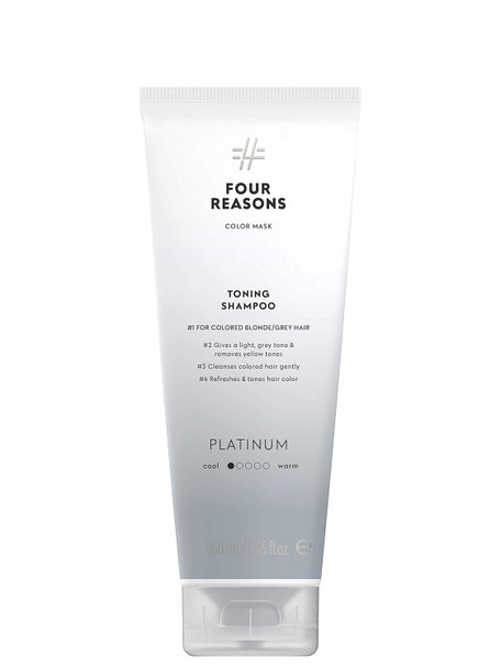 Four Reasons Color Depositing Shampoo For Color Treated Hair - Platinum Blonde/Grey Sulfate  Grey Hair Toner 8.45 Fl Oz