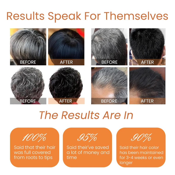 Black Hair Dye Shampoo 3 In 1 15 Minutes Gray Reducing 4 Weeks Lasting Colors Hair Shampoo Hair Dye For Women Hair Coloring Shampoo At Home 16.9 Fl Oz