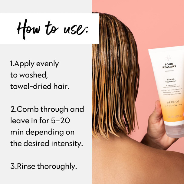 Four Reasons Color Mask Shampoo & Conditioner  For Blonde & Light Copper Hair Color Depositing Apricot Golden Copper Shampoo & Conditioner