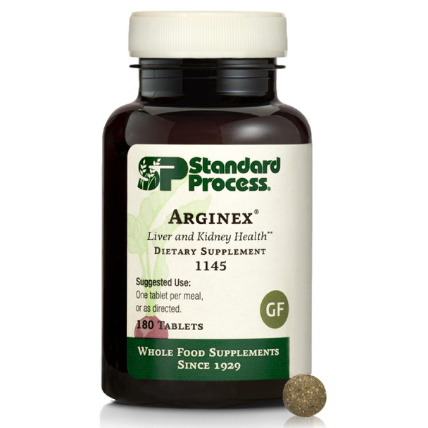 Standard Process Arginex - Whole Food Formula for Body Cleanse Organs - Liver Support and Kidney Health Supplement with Vitamin A, Oat Flour, Buckwheat and Ascorbic Acid - 180 Tablets