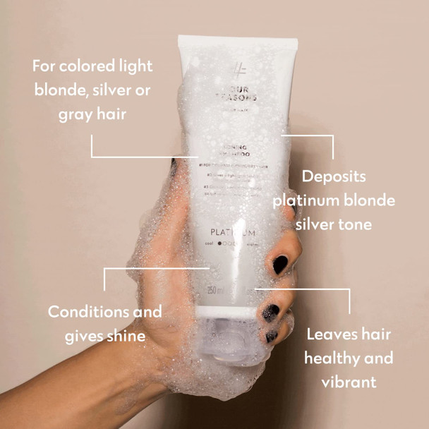 Four Reasons Color Mask - Silver Toning Treatment And Platinum Shampoo Bundle Tone & Enhance Color-Treated Hair - Semi Permanent Hair Dye Vegan And Cruelty- 6.76 Fl Oz