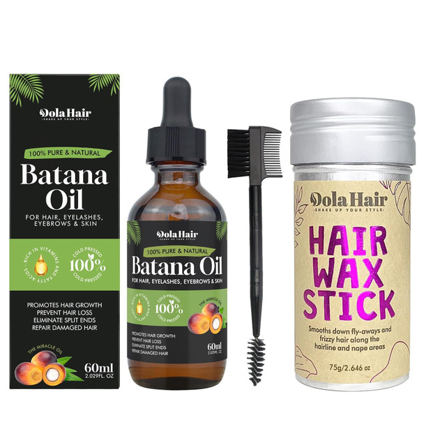 Dolahair Hair Wax Stick - Flyaway Control And Styling Pomade For Kids Women And Men With Batana Oil For Hair Growth Nourishes Damaged Hair Dolahair Hair Wax Stick - Flyaway Control And Styling Pomade For Kids Women And Men With Batana Oil For Hair Growth Nourishes Damaged Hair