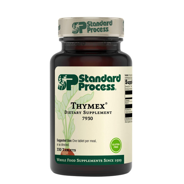 Standard Process Thymex - Whole Food Cholesterol, Thymus Supplement and Immune Support Supplement with Vitamin C, Magnesium Citrate, and Calcium Lactate - Gluten Free - 330 Tablets