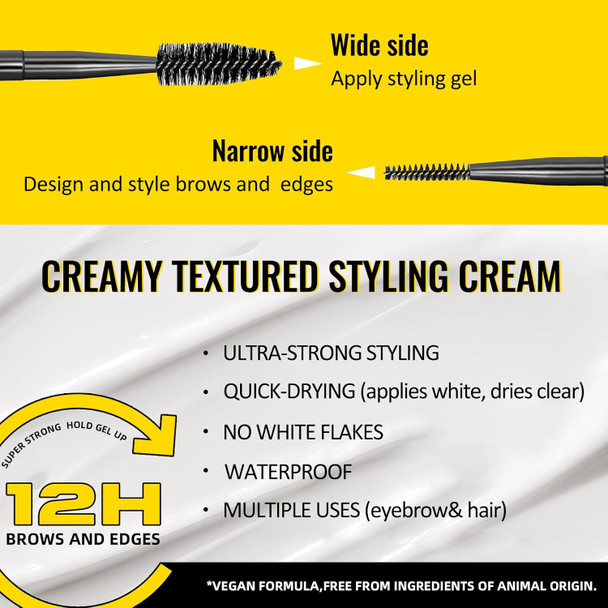 Erinde Lightweight Brow Gel 2 In 1 Brow & Hair Edges Gel Waterproof Smudge-Resistant Quick-Dry Styling Wax Clear Erinde Lightweight Brow Gel 2 In 1 Brow & Hair Edges Gel Waterproof Smudge-Resistant Quick-Dry Styling Wax Clear