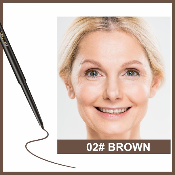 Erinde Brown Gel Eyeliner For Mature Women - Waterproof Smudge-Proof Eye Liner Pencil Gel Cream Matte Texture Built-In Sharpener Long Lasting Precision Waterline Eyeliner For Older Women