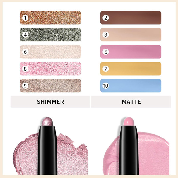 Erinde Waterproof Eyeshadow Stick Cream Eye Shadow Stick Long-Lasting Crease-Proof Cream To Powder Buildable & Blendable Eye Shadow Pencils Crayon Vegan & Cruelty- 06 Oyster