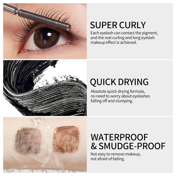 Erinde Black Washable Metal Mascara Waterproof Iron Wand Mascara Brushless Metal Wand Super Voluming Lash Extensions Long Lasting Smudge-Proof No Flaking Tint Erinde Black Washable Metal Mascara Waterproof Iron Wand Mascara Brushless Metal Wand Super Voluming Lash Extensions Long Lasting Smudge-Proof No Flaking Tint