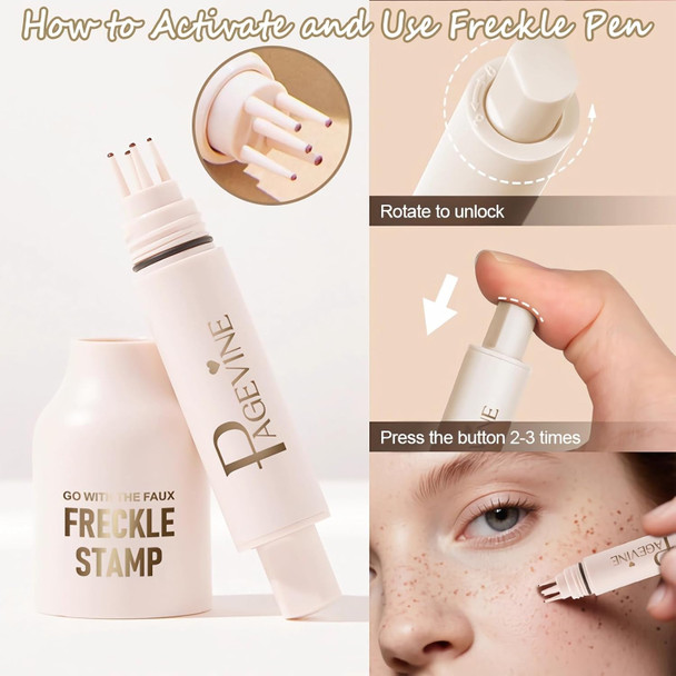 Faux Freckle Stamp Pen Waterproof Fake Freckles Stain Marker Pencil Tool For Natural And Lifelike Sunkissed Face Freckle Makeup Quick Dry & Long-Lasting Freckle Stamp (1# Light)
