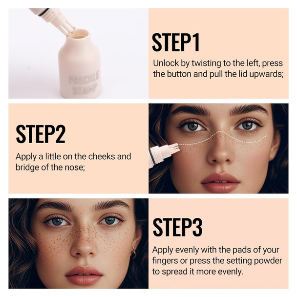 Erinde  Liquid Freckle Stamp Faux Freckles Stamp Pen Air Cushion Long Lasting Waterproof Quick Dry Lifelike Magic Fake Freckles Pen Marker For Natural Sunkissed Makeup 03 Dark