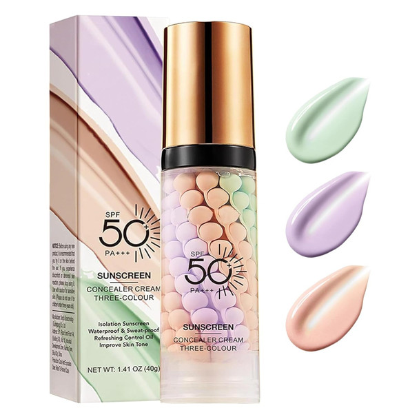 One Step Color Corrector Primer 3 In 1 Primer For Face Before Makeup Face Tinted Moisturizer Sunscreen Isolation Creamspf 50Makeup Primer Oil Control & Concealer Skin Tone Correctingradiance Skin