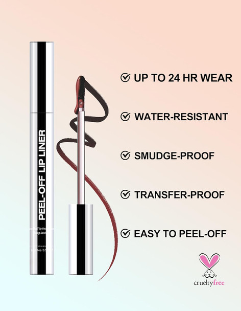 Erinde 3Pcs Peel Off Lip Liner Stain Long Lasting Tattoo Lip Liner With Tweezer Matte Finish Peel Off Lip Stain Waterproof Transfer Proof Non-Stick Cup Nude Lip Lipliner Stain