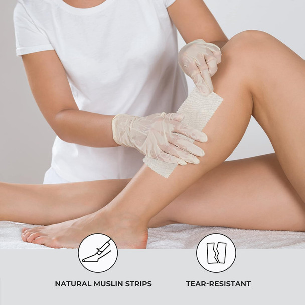 Forpro Natural Muslin Epilating Strips Tear-Resistant Pre-Cut Strips For Hair Removal 3” W X 9” L 100-Count
