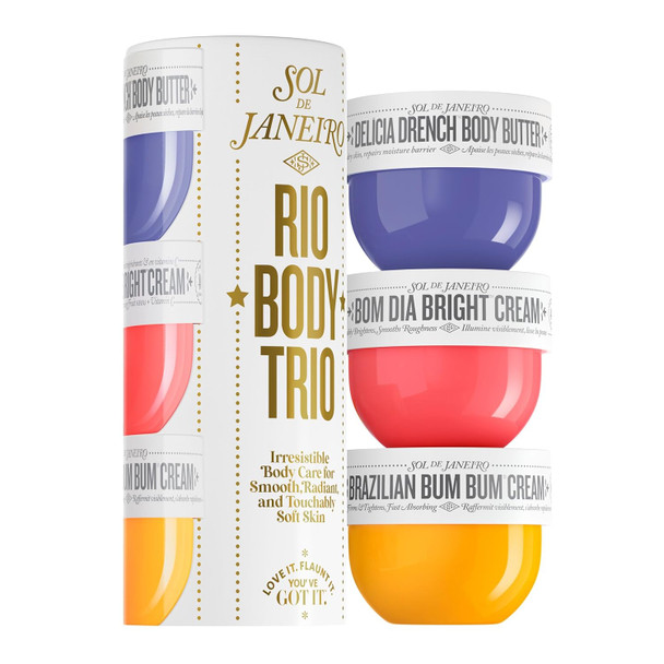 Sol De Janeiro Rio Trio Body Cream Discovery Set - Brazilian Bum Bum Cream Delicia Drench Body Butter Bom Dia Bright 50 Ml -  Exclusive
