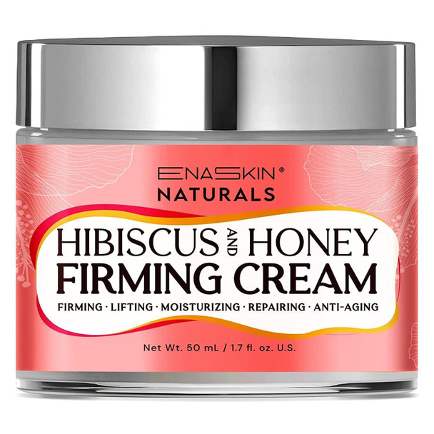 Enaskin Naturals Hibiscus & Honey Firming Cream: Moisturizer For Tightening Firming And Anti-Aging For Face Neck And Chest 1.7 Fl Oz