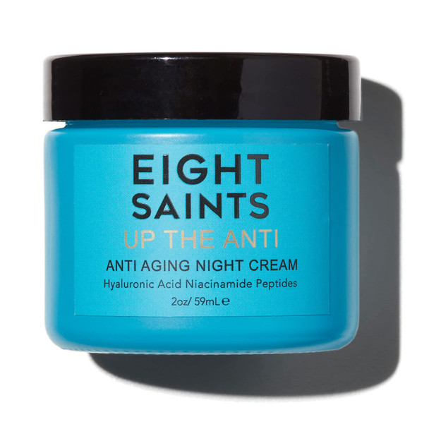 Eight Saints Skin Care Up The Anti Night Cream Face Moisturizer To Reduce Fine Lines And Wrinkles Natural And Organic Anti Aging Cream For Face & Neck With Niacinamide And Hyaluronic Acid 2 Ounces