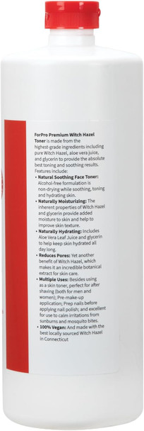 Forpro Premium Witch Hazel Toner Alcohol- Naturally Soothe Tone & Hydrate Skin Vegan Fragrance- 32 Fl Oz