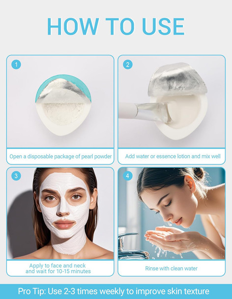 Erinde Pearl Powder Organic 10G10 Pods Individual Wrapped Natural Freshwater Pearl Powder For Diy Mask Cream And Lotion Deep Cleansing Pore-Shrinking Anti-Aging Face Mask Skin Care 3.52Oz/100G