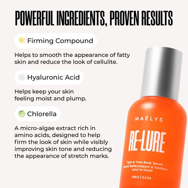 Maëlys Re-Lure Tight & Tone Body Serum - Hyaluronic Acid Serum For Women - Hydrating Tightens Appearance Of Skin For Toned Look