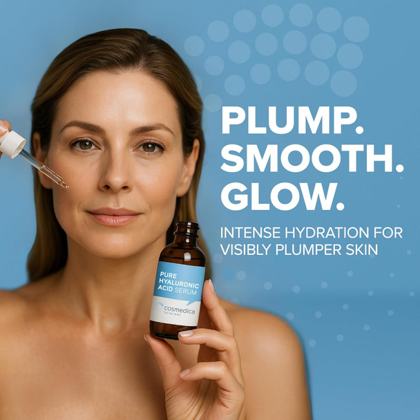 Hyaluronic Acid Serum For Skin 100% Pure Anti Aging Intense Hydration Moisture Non Greasy Paraben  Wrinkle Reducing And Brightening Serum (Pro Formula) 2Oz