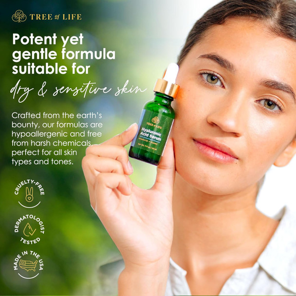 Tree Of Life Beauty Facial Skin Care Set Brightening Firming Hydrating Dry Face Dermatologist Tested - Trio Power Kit Vitamin C Retinol And Hyaluronic Acid 3 Count Of 1 Fl Oz