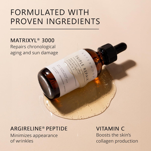 Asterwood Hyaluronic Acid Serum 4 Oz + Triple Repair Matrixyl 3000 4 Oz