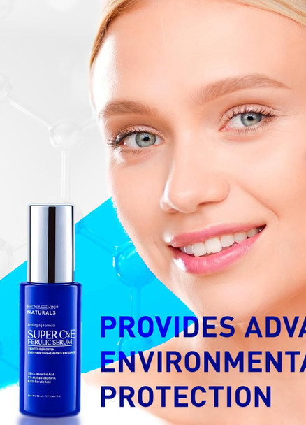 Vitamin C Face Serum For Anti Aging: Enaskin Naturals Super C Serum With Ferulic Acid For Women Mature Skin Premium Formula Vit C Facial Serum For Brightening Dark Spots And Glowing Up Skin - 1.7 Oz