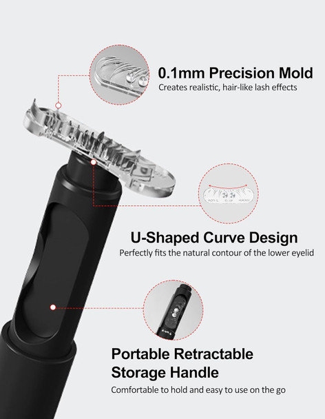 Erinde Lower Lash Stamp For Bottom Eyelashes Magnetic Eyelash Stamper With Black & Brown Inks Waterproof Long-Lasting Smudge-Proof Bottom Lash Stamp Natural Look For Women Daily Makeup