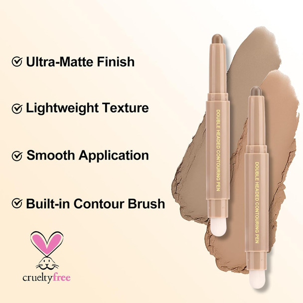 Erinde Cool Toned Contour Stick Creamy Nose Contour Stick With Brush Blendable Long-Lasting Cream Contouring For Fair Light Skin Tones Buildable Coverage Multi-Use Face Shaping Makeup 03