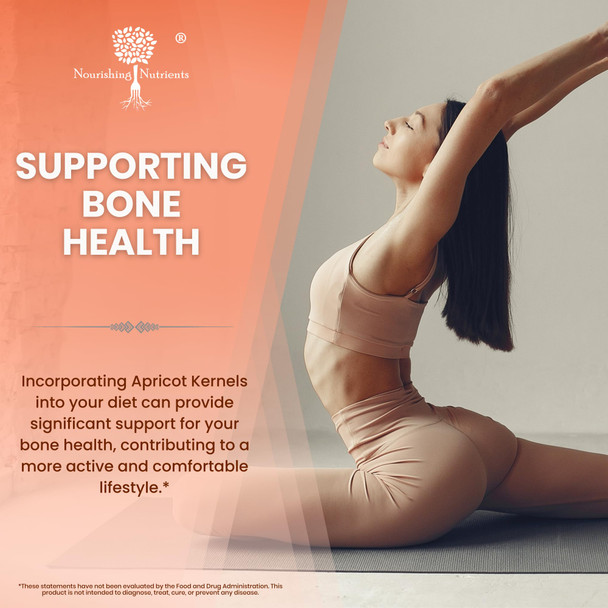 Nourishing Nutrients Organic Apricot Seeds Extract - ONLY Kernel supplement- Safe dosage 500mg - Antioxidant Gut & Heart Health Bone Density  Immune Support Radiant and Smooth Skin High Fiber - 500mg - 120 capsules