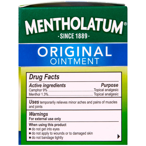 Mentholatum Original Ointment 3 Ounce (85g) 100% Natural Active Ingredients for Soothing Relief