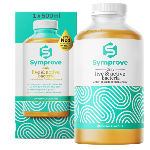 Symprove Daily Probiotic Drink Original 10 Billion CFUs 4 Clinically Studied Strains Gut & Immune Support Water-Based  Vegan Dairy & Gluten Free (Pack of 1 x 500ml)