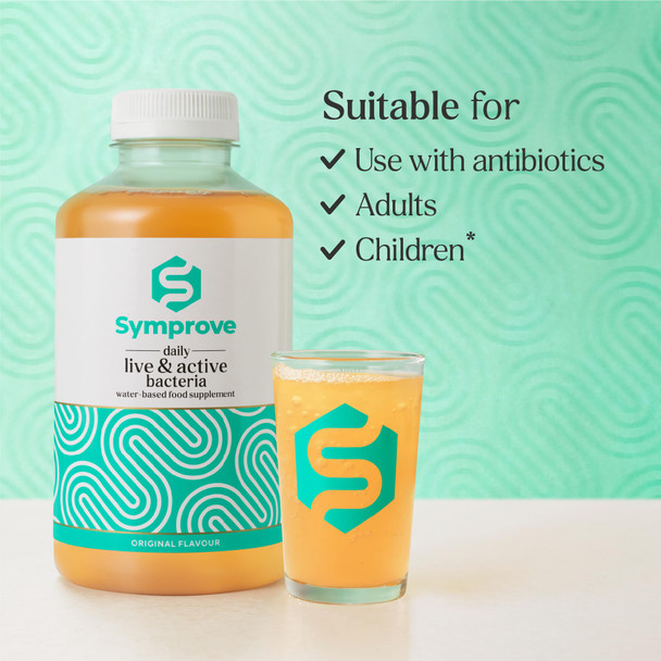 Symprove Daily Probiotic Drink Original 10 Billion CFUs 4 Clinically Studied Strains Gut & Immune Support Water-Based  Vegan Dairy & Gluten Free (Pack of 1 x 500ml)