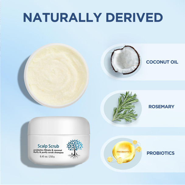 Ingbear Scalp Scrub for Dry Scalp Hair Scrub for Deep Cleansing and Hair Care Shampoo Includes Scalp Massager