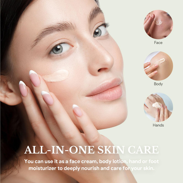 Ingbear Beef Tallow Skin Care Whipped Tallow Face Cream Beef Tallow Moisturiser for Face & Body Natural Grass Fed Beef Tallow Skin Care Cream for Dry Skin Vanillin 120g