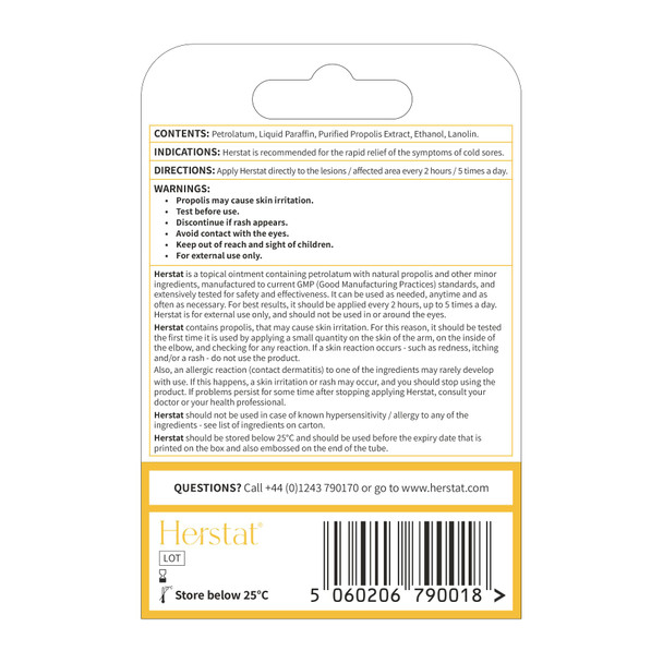 Herstat Effective Propolis Ointment - Cold Sores